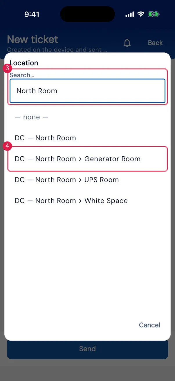 New ticket: search in Location.
