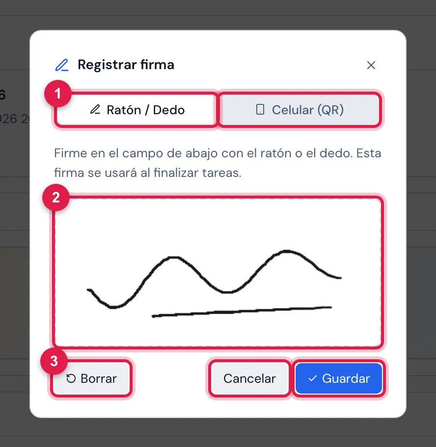 Quien aprueba sin firma registrada ve Registrar firma al hacer clic en Aprobar.