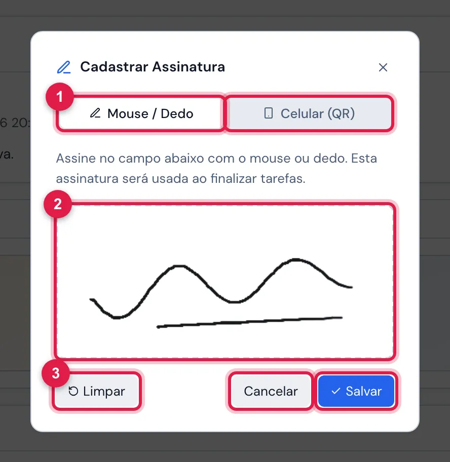 Quem aprova sem assinatura cadastrada vê o Cadastrar Assinatura ao clicar em Aprovar.