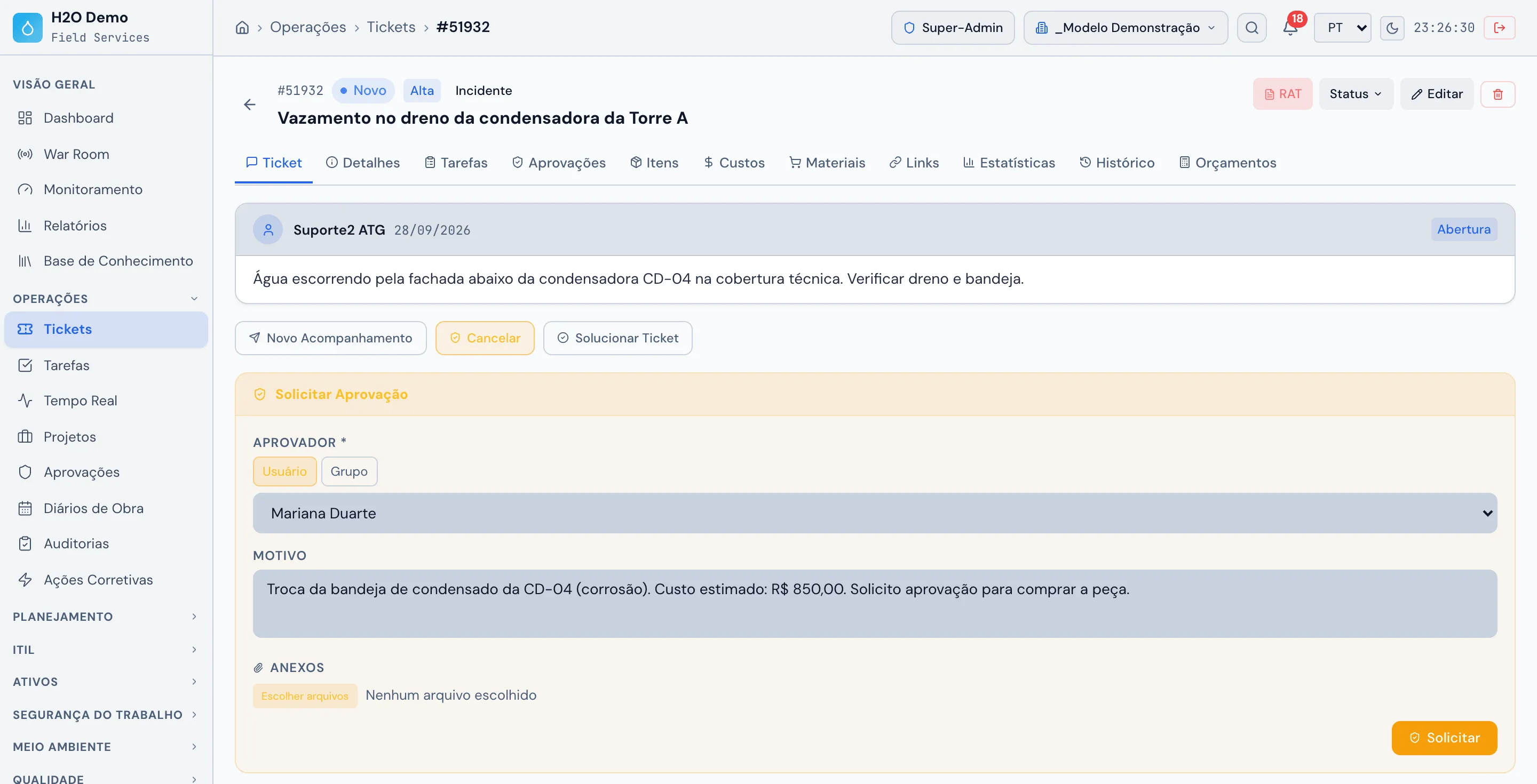 Solicitar Aprovação